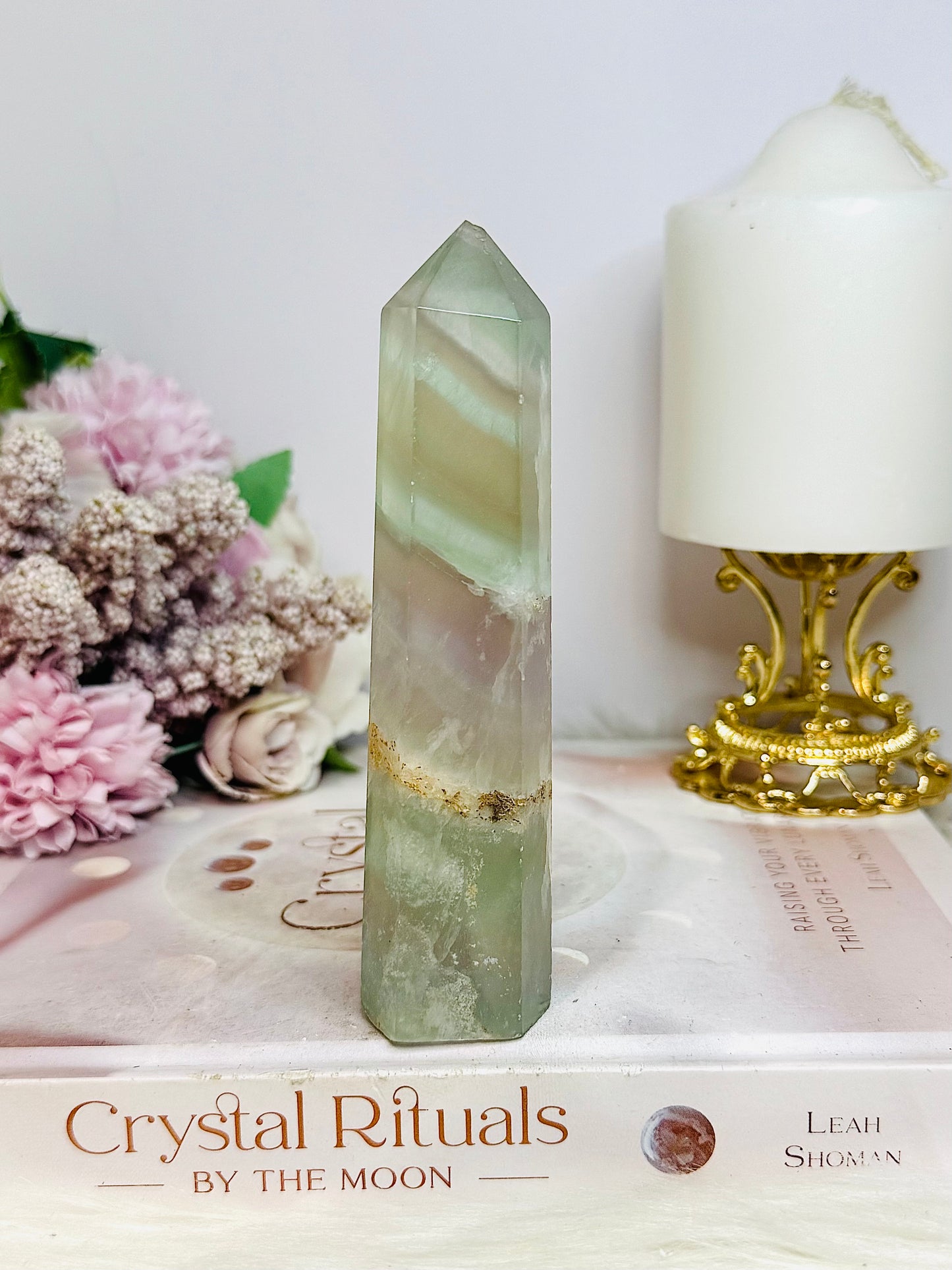 Pastel Fluorite Tower 13cm ~ Discounted as chip on tip