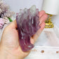 Purple Fluorite Carved Dragon 11cm 394g