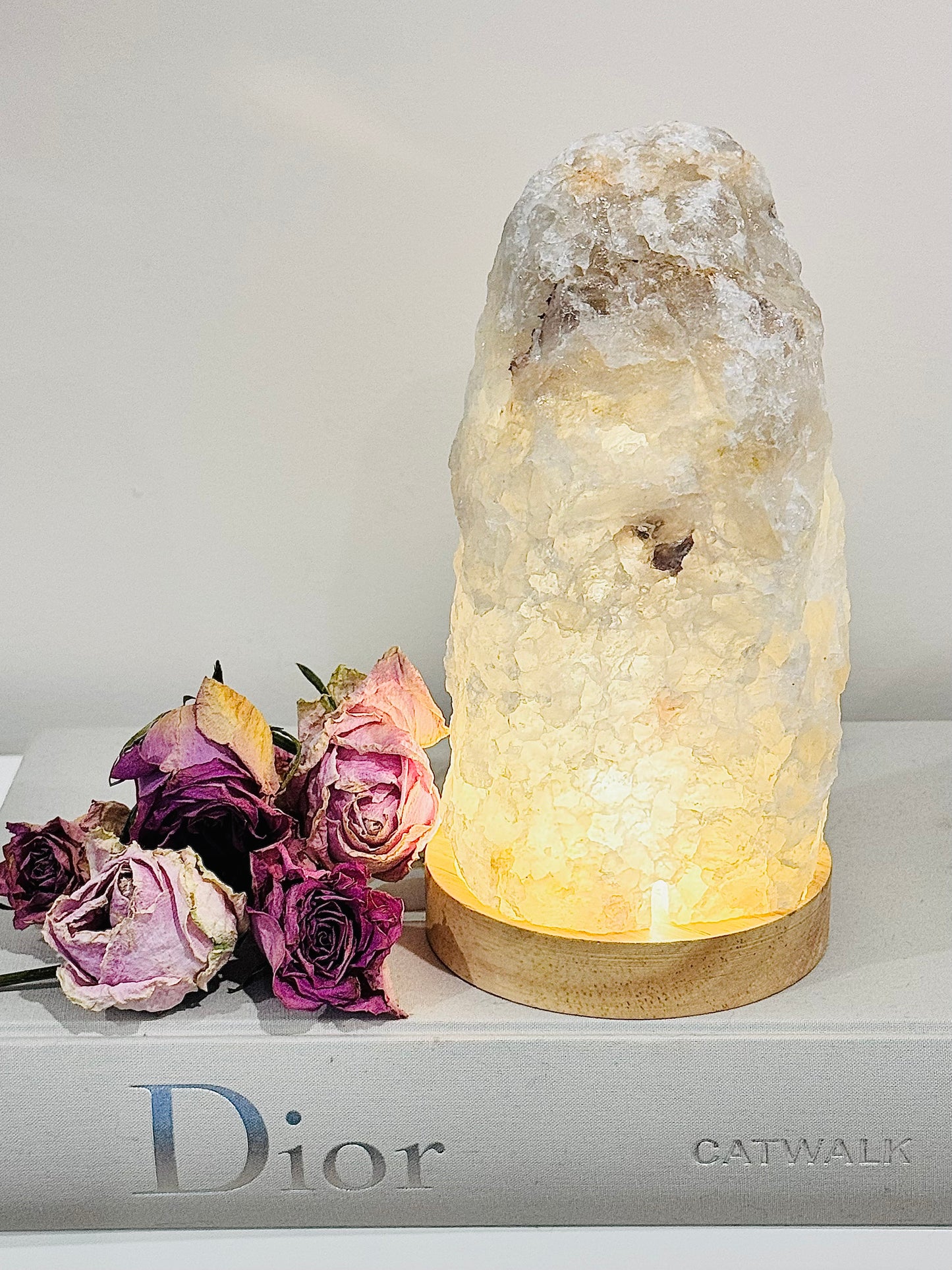 Large 19cm 1.79KG Smokey Quartz Chunky Lamp on Light Stand