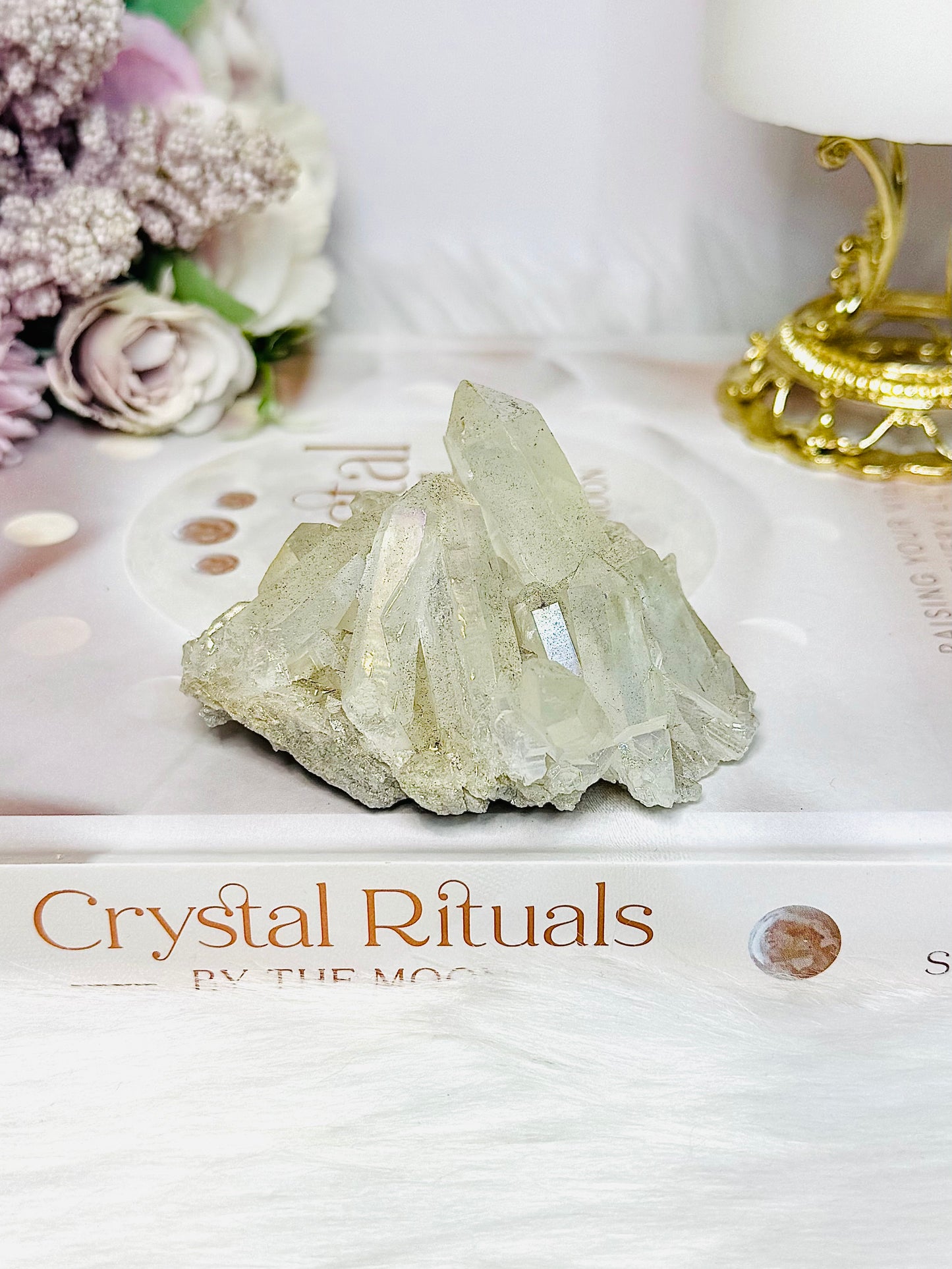 Angel Aura Clear Quartz Cluster 127g
