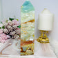 Large Sky Stone Quartz Druzy Tower 18cm