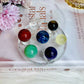Set of Chakra Spheres on Glass Stand 8cm