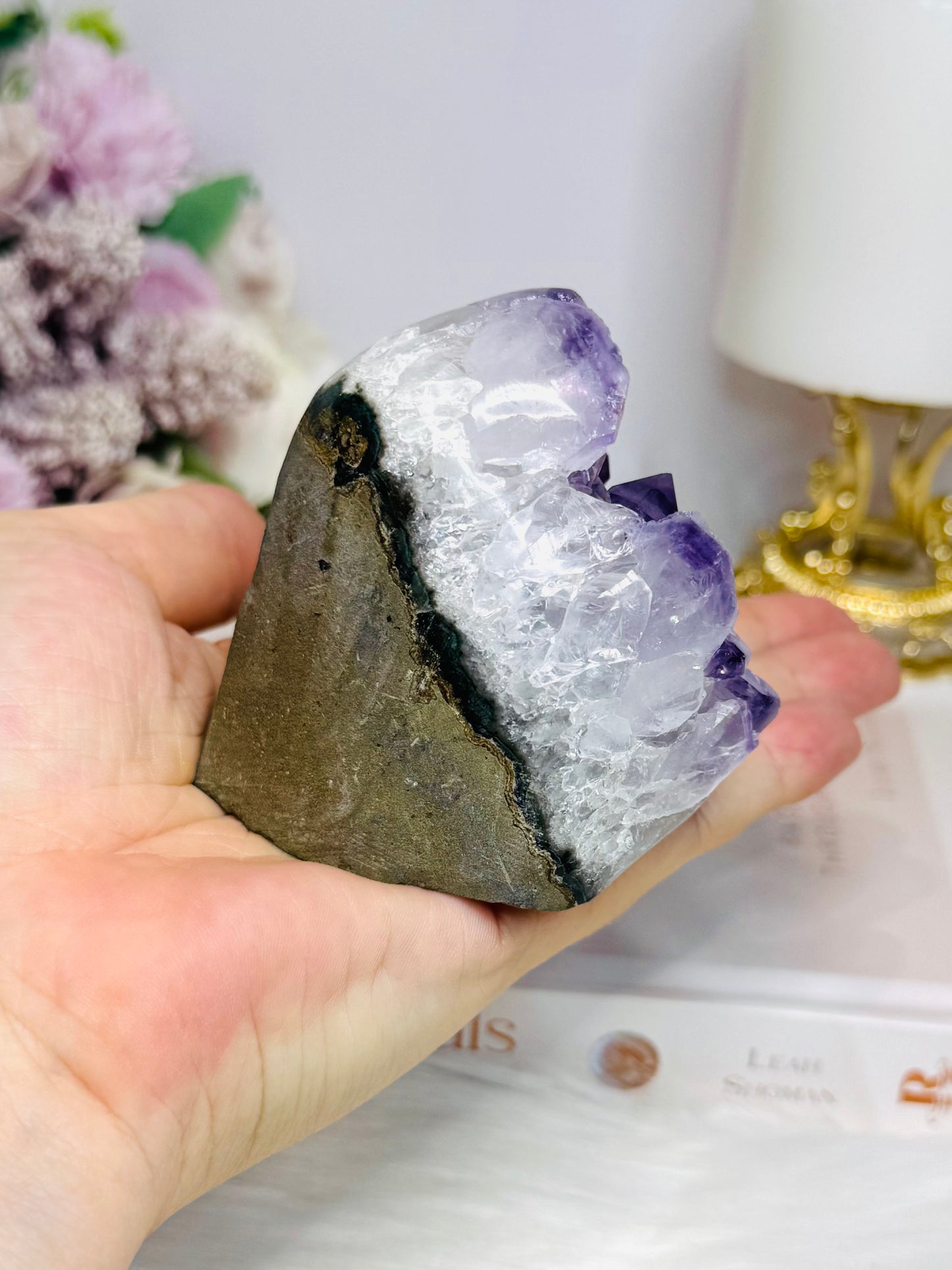 Natural Amethyst Base Cut Cluster 7cm 302g