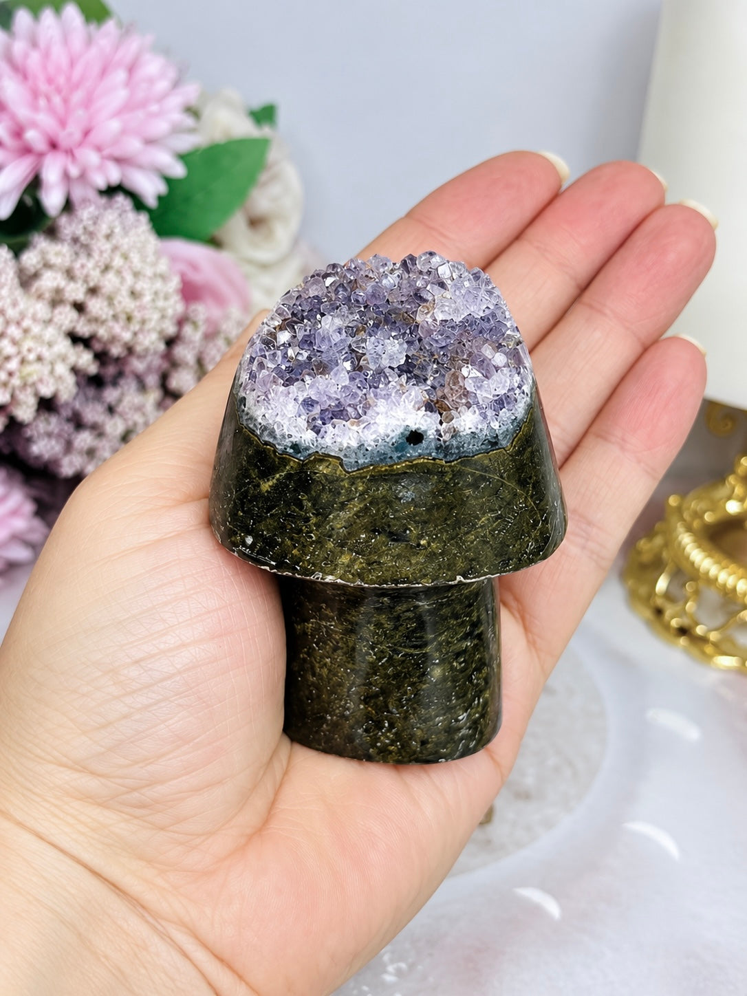 Amethyst Carved Mushroom 7.5cm