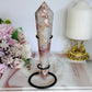 Stunning Cherry Blossom Agate Carves Wand | Tower On Stand 17cm (Inc Stand )