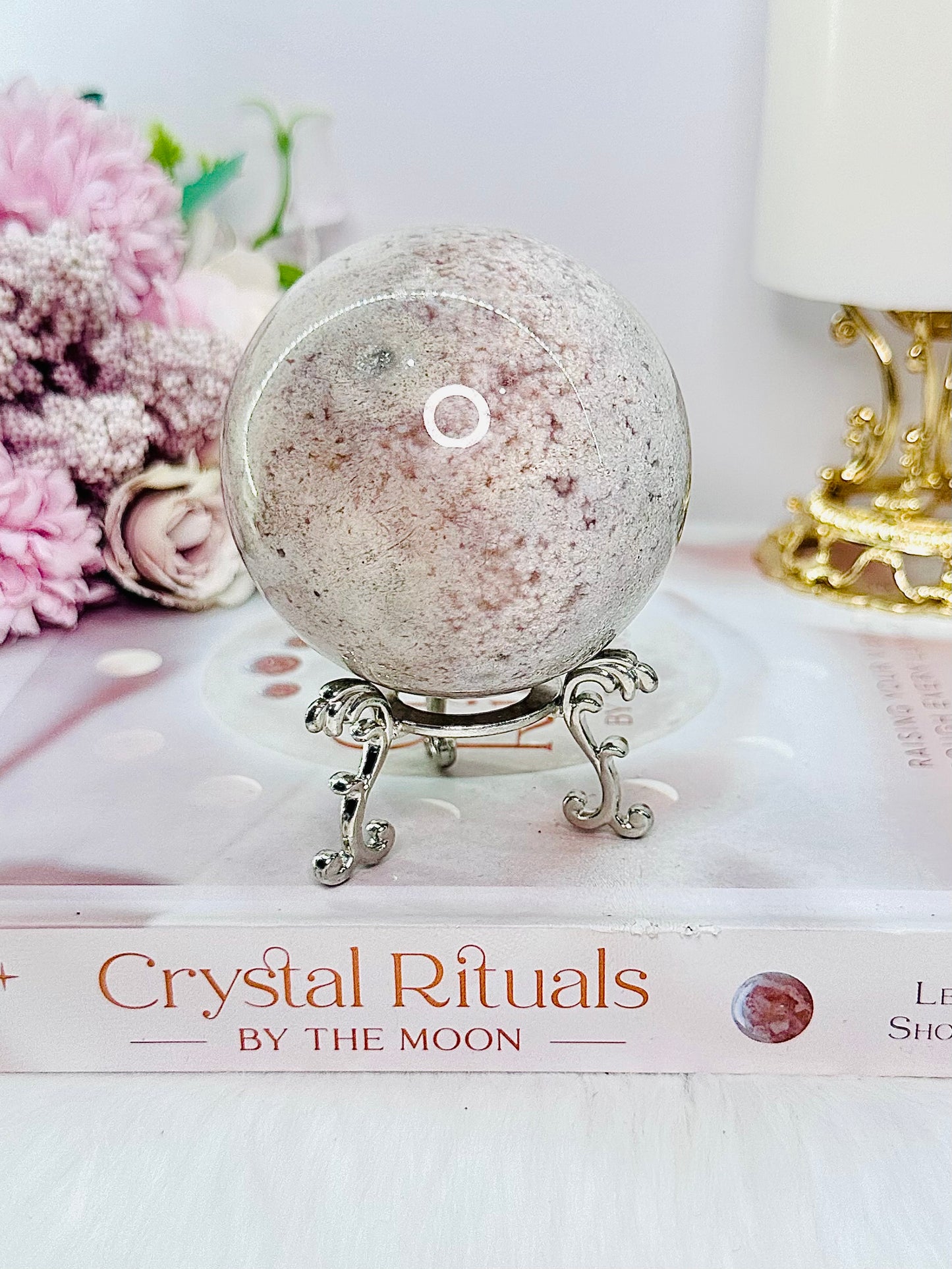 Simply Elegant Large Druzy Pink Amethyst Sphere 401gram On Stand From Brazil