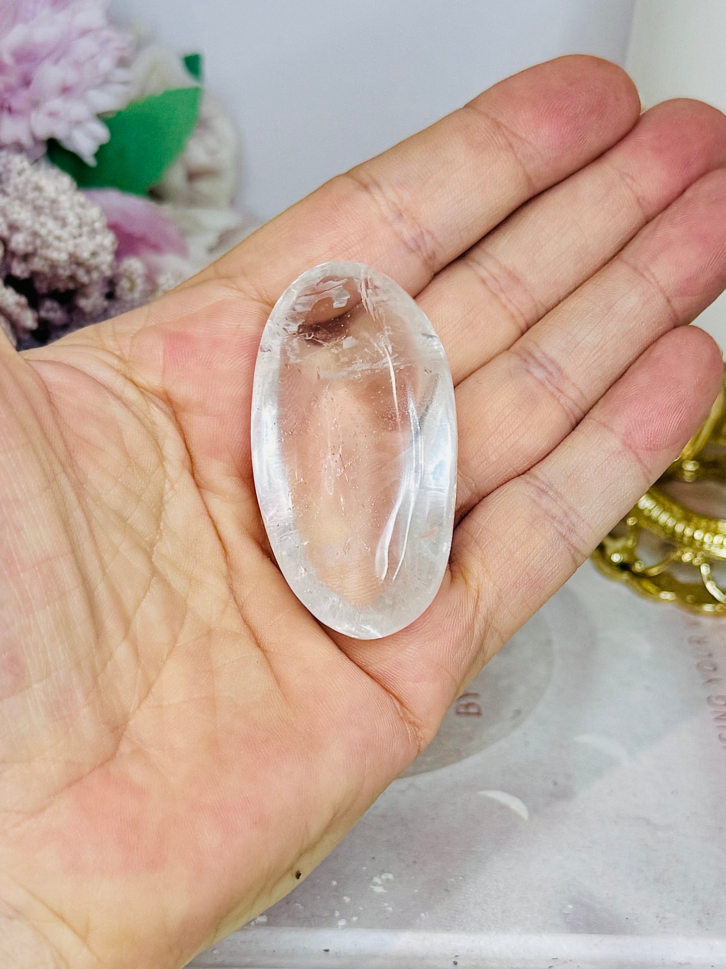 Clear Quartz Palm Stone