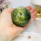 Large Druzy Prehnite Sphere on Stand 357g