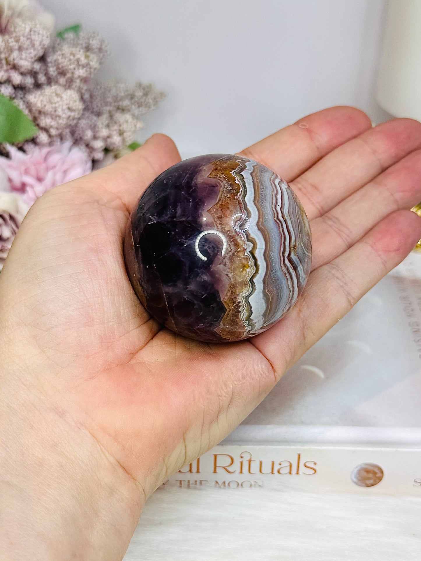 Amethyst X Mexican Crazy Lace Sphere On Stand 228g