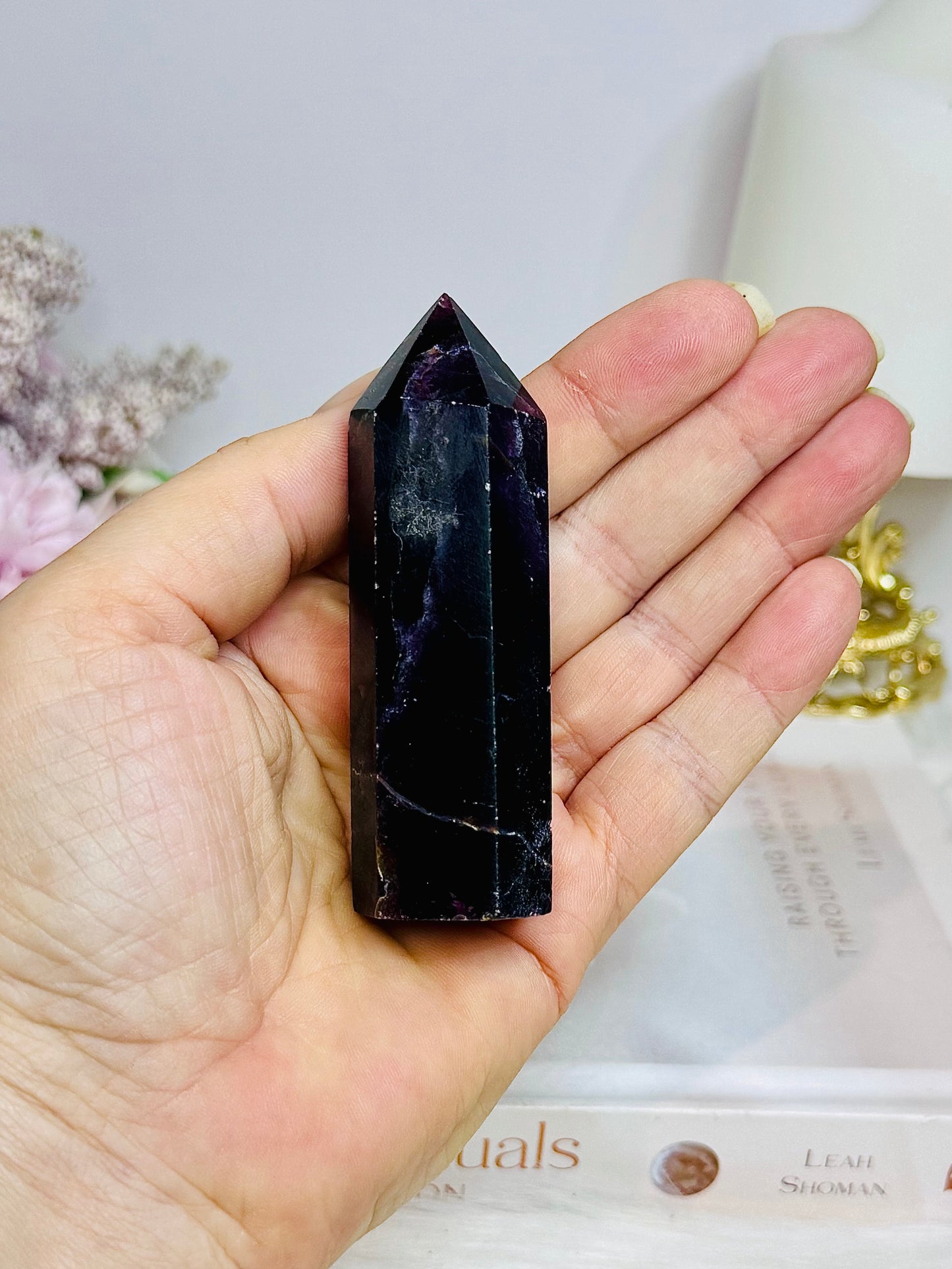 Deep Purple Fluorite Tower 8cm