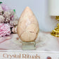 Flower Agate Carved Chunky Egg on Stand 200g