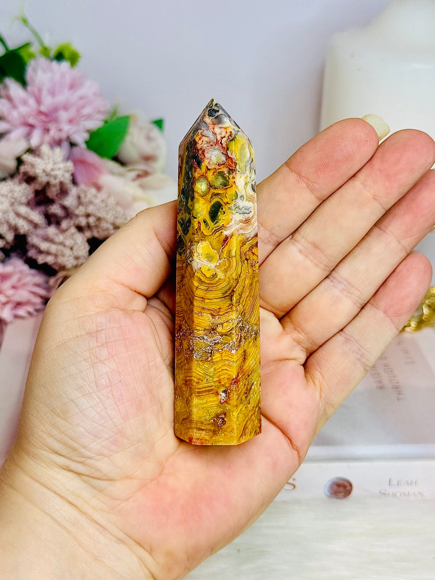 Crazy Lace Agate Tower 11cm