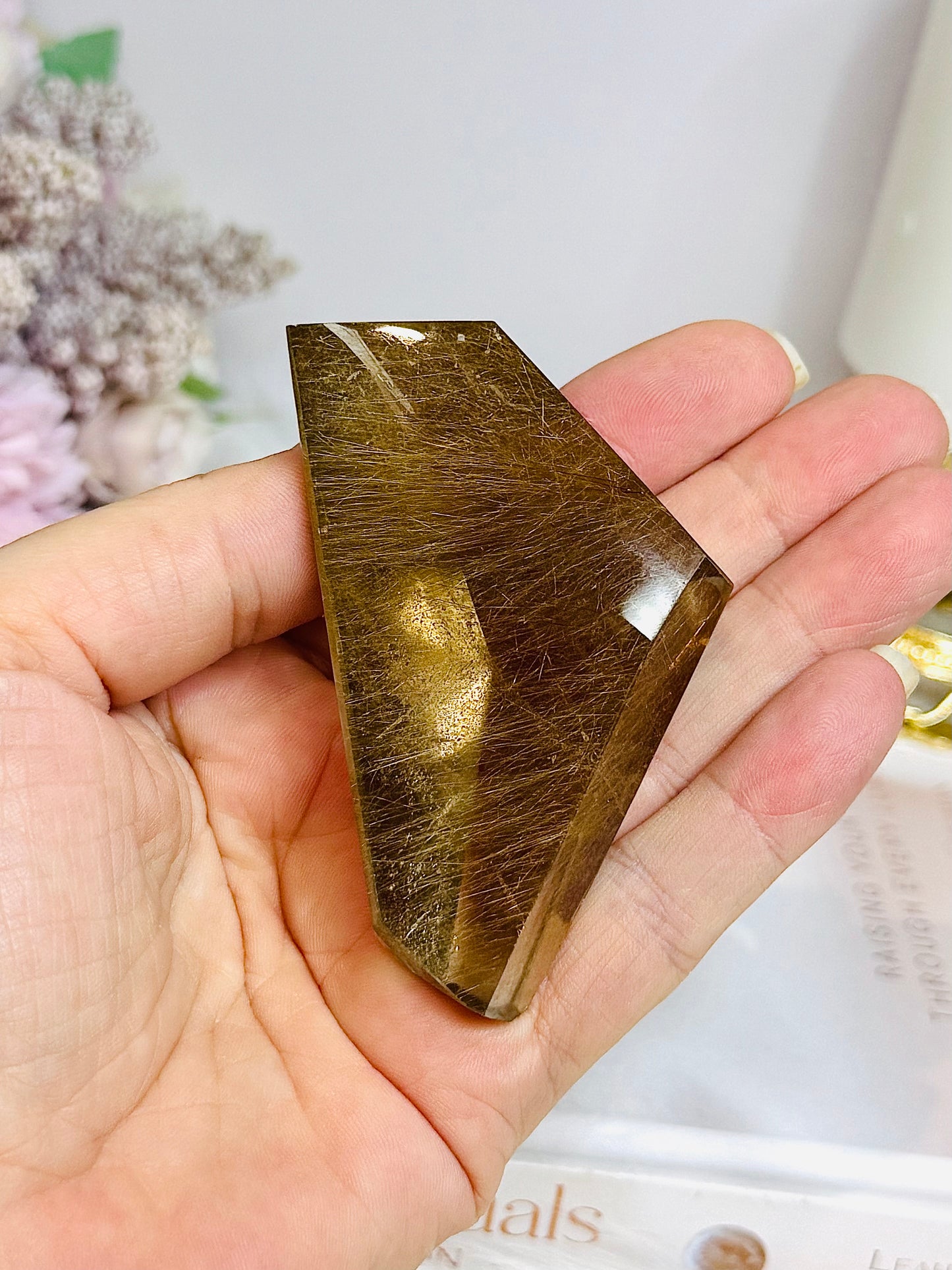 Golden Rutile Smokey Quartz Freeform 8cm