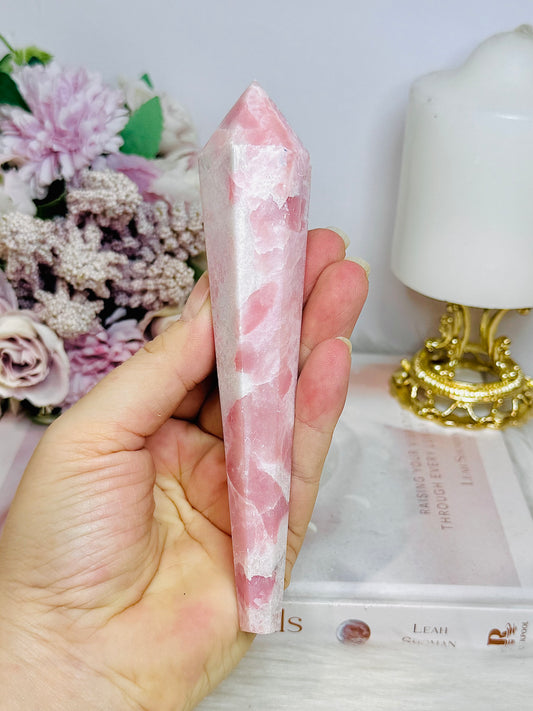 Natural Pink Opal Tower | Point | Wand 15.5cm