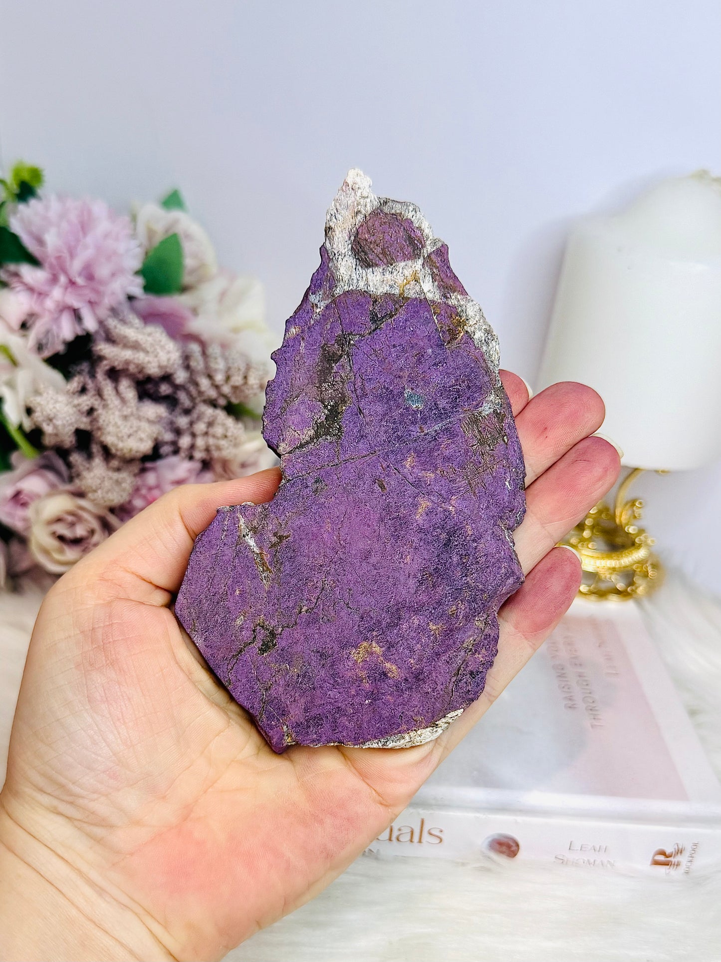 Natural Purpurite Slab on Stand 13cm