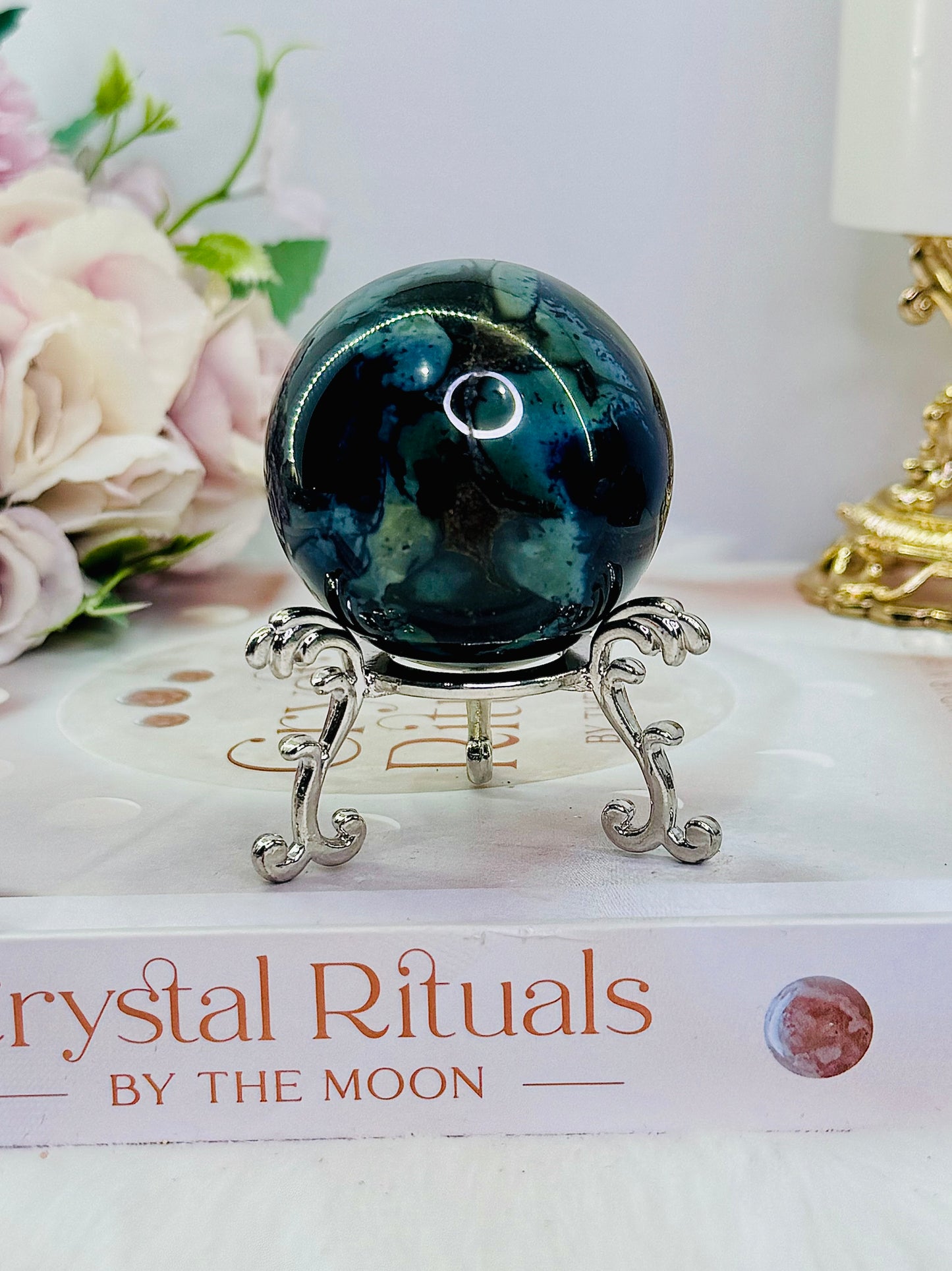 Remove Negative Thoughts ~ Rare & Incredible 5cm High Grade Vivianite Sphere on Stand