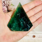 Perfect 8cm Green Fluorite Faceted Carved Flame