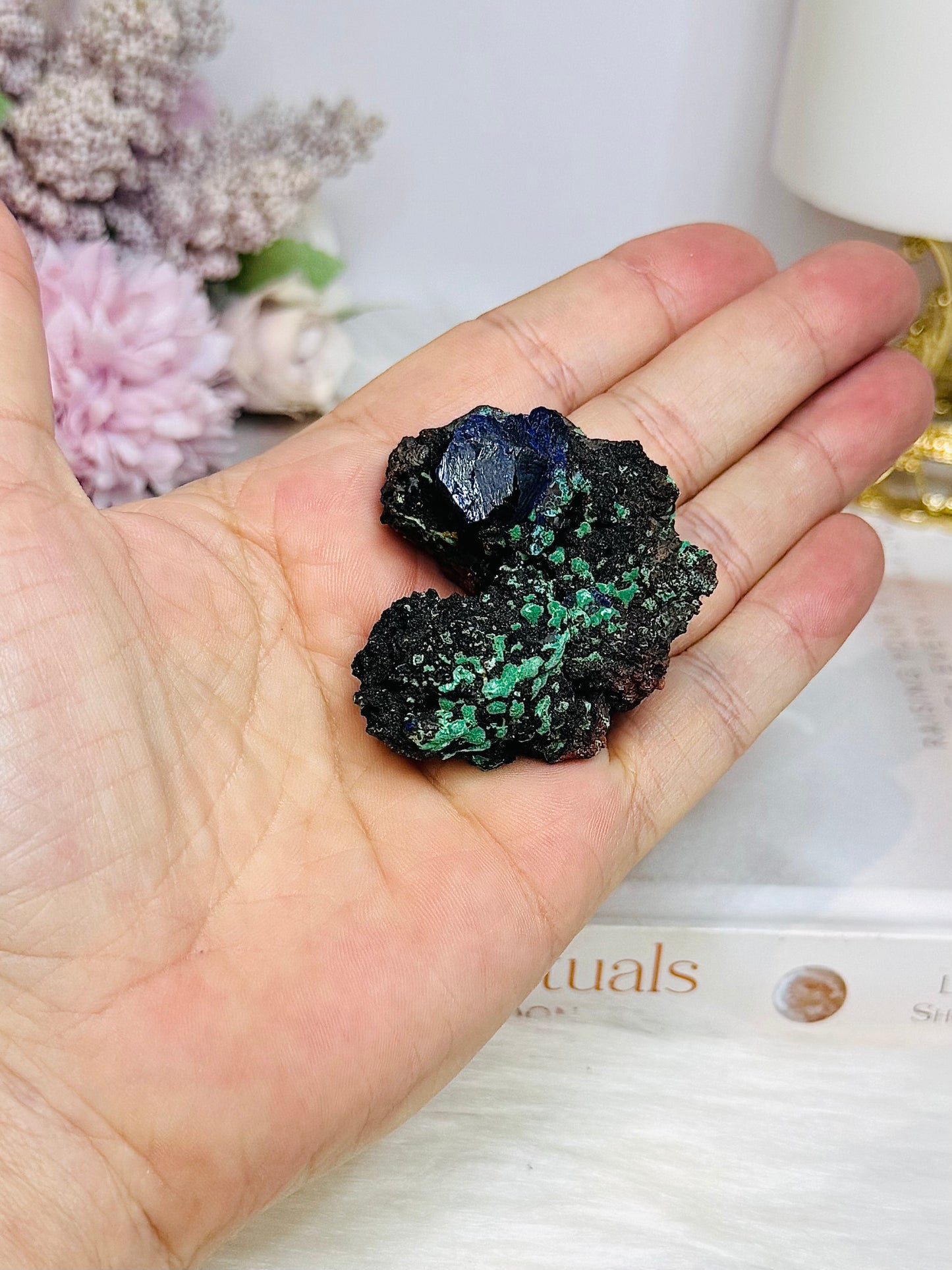 Malachite with Azurite Stone Natural Specimen 4cm