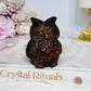 Chunky Strawberry Quartz Carved Owl 6cm