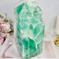 Incredible Huge 2.68KG Natural Green Fluorite Chunky Tower | Obelisk with Rainbows 
(please note back of tower is not flat see pics)