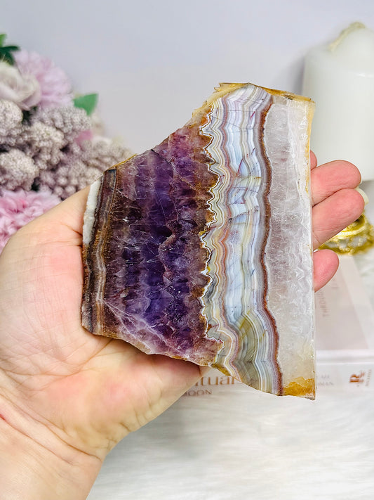 Natural Crazy Lace Amethyst Slab 12.5cm