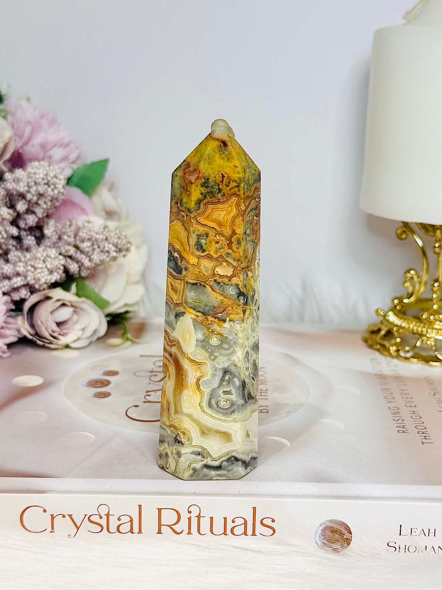 Crazy Lace Agate Tower 11cm