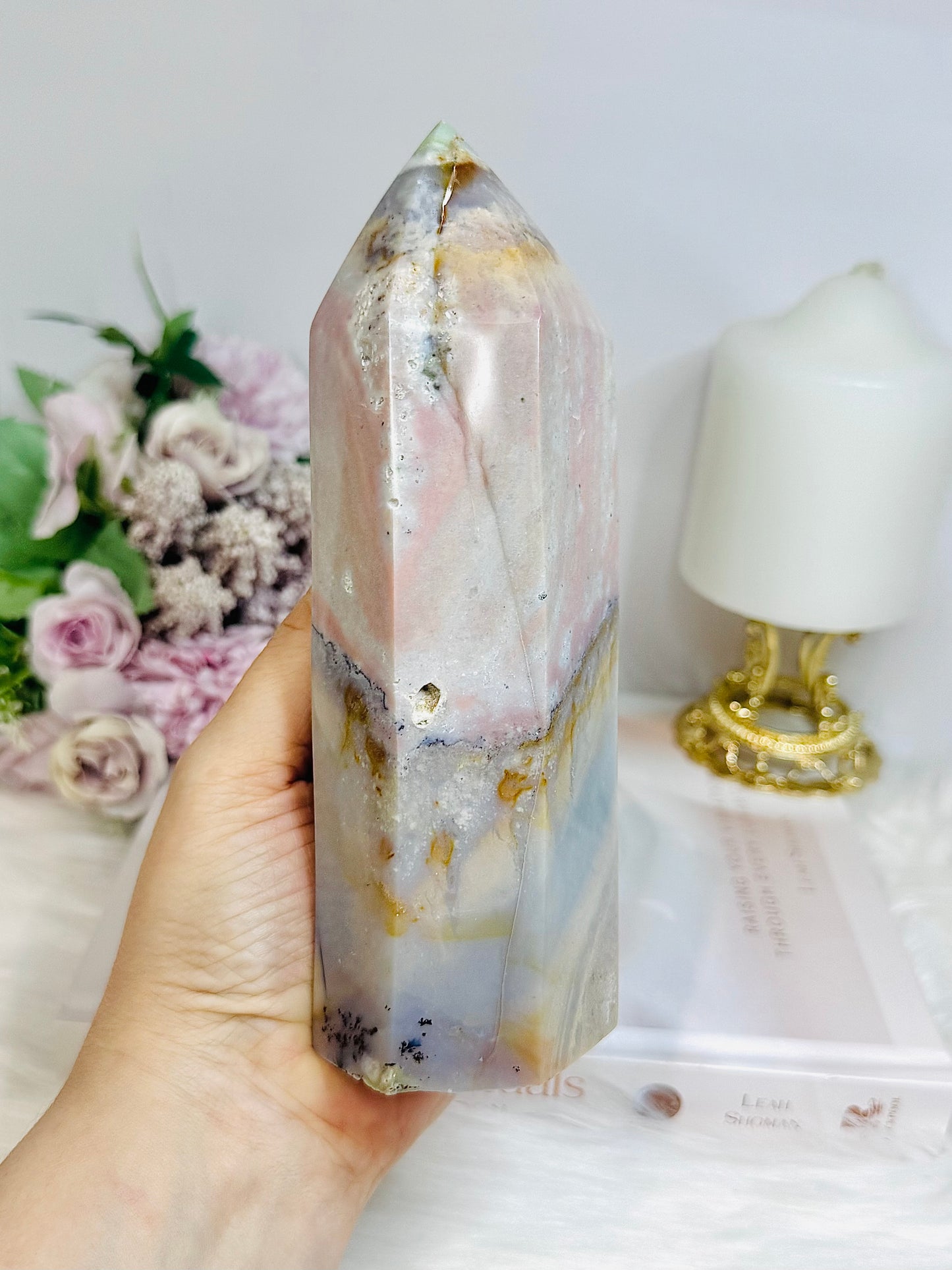 Large Ocean Jasper Druzy Tower 17cm 716g