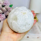 Large Moroccan Quartz Geode Druzy Sphere On Stand 734g