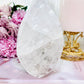 The Most Absolutely Stunning High Grade Large Clear Quartz Carved Flame | Freeform with Rainbows From Brazil 677grams