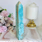 Large Blue Hemimorphite Druzy Tower 18cm