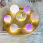 Feminine Energy ~ Large Light Stand 20cm with Glass Fairy Sphere, 3 Amethyst Spheres, Rose Quartz Sphere & 2 Pink Amethyst Spheres