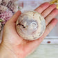 Absolutely Stunning Pink Amethyst X Flower Agate Druzy Sphere on Stand 362grams