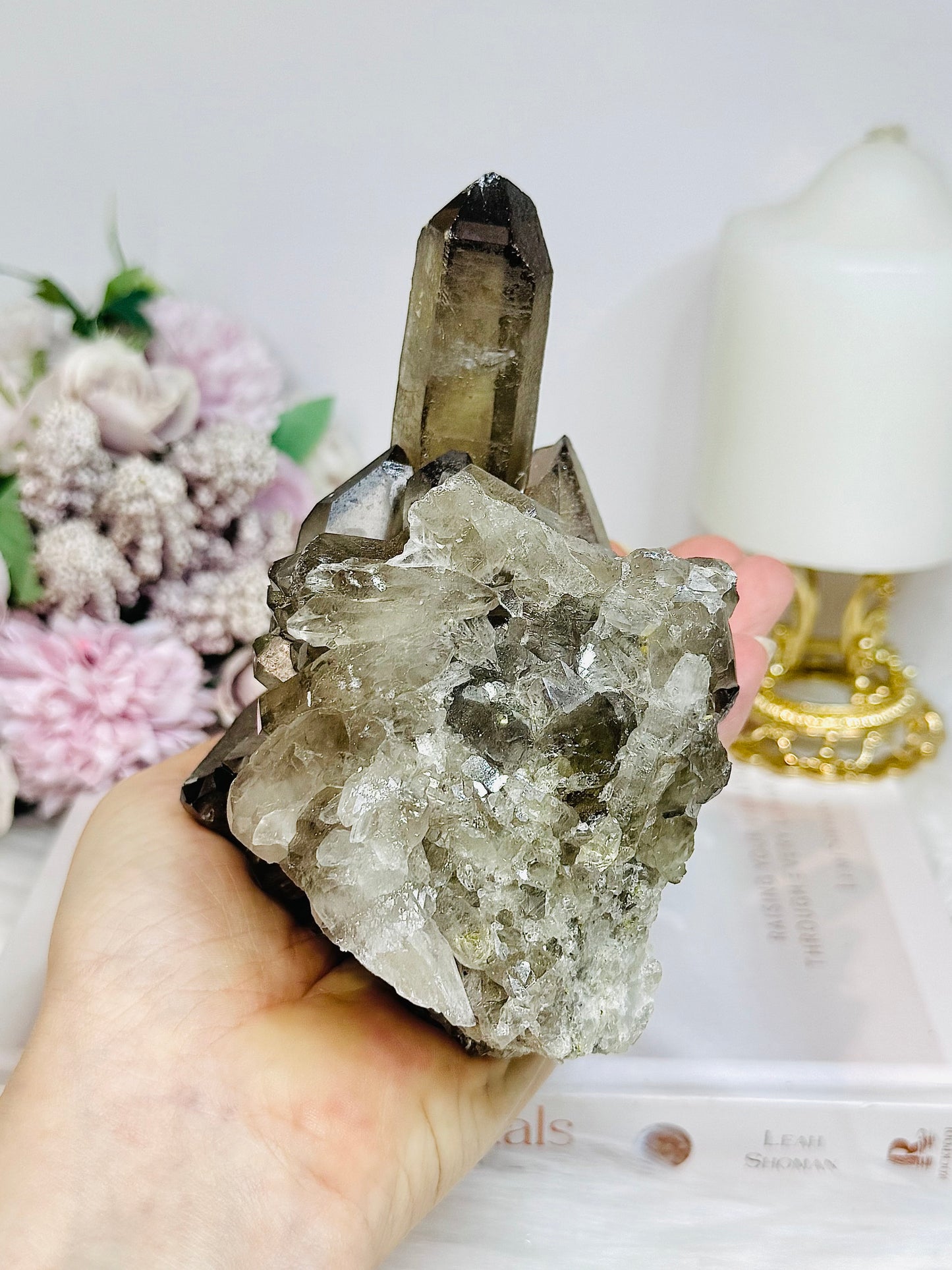 Brazilian Smokey Quartz Cluster 728g 13cm