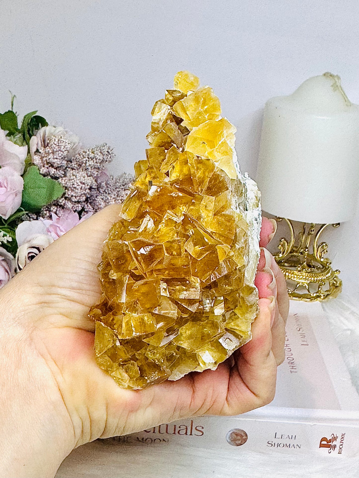 Cubed Yellow Calcite Specimen 12.5cm 351g