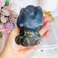 Large Volcanic Agate Carved Hello Kitty 646grams UV Reactive