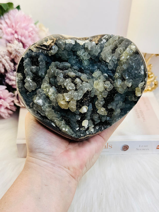 ⚜️ SALE ⚜️ WOW!!!!! Huge 1.25KG Septarian Dragon Stone Heart 13.5cm Absolutely Incredible