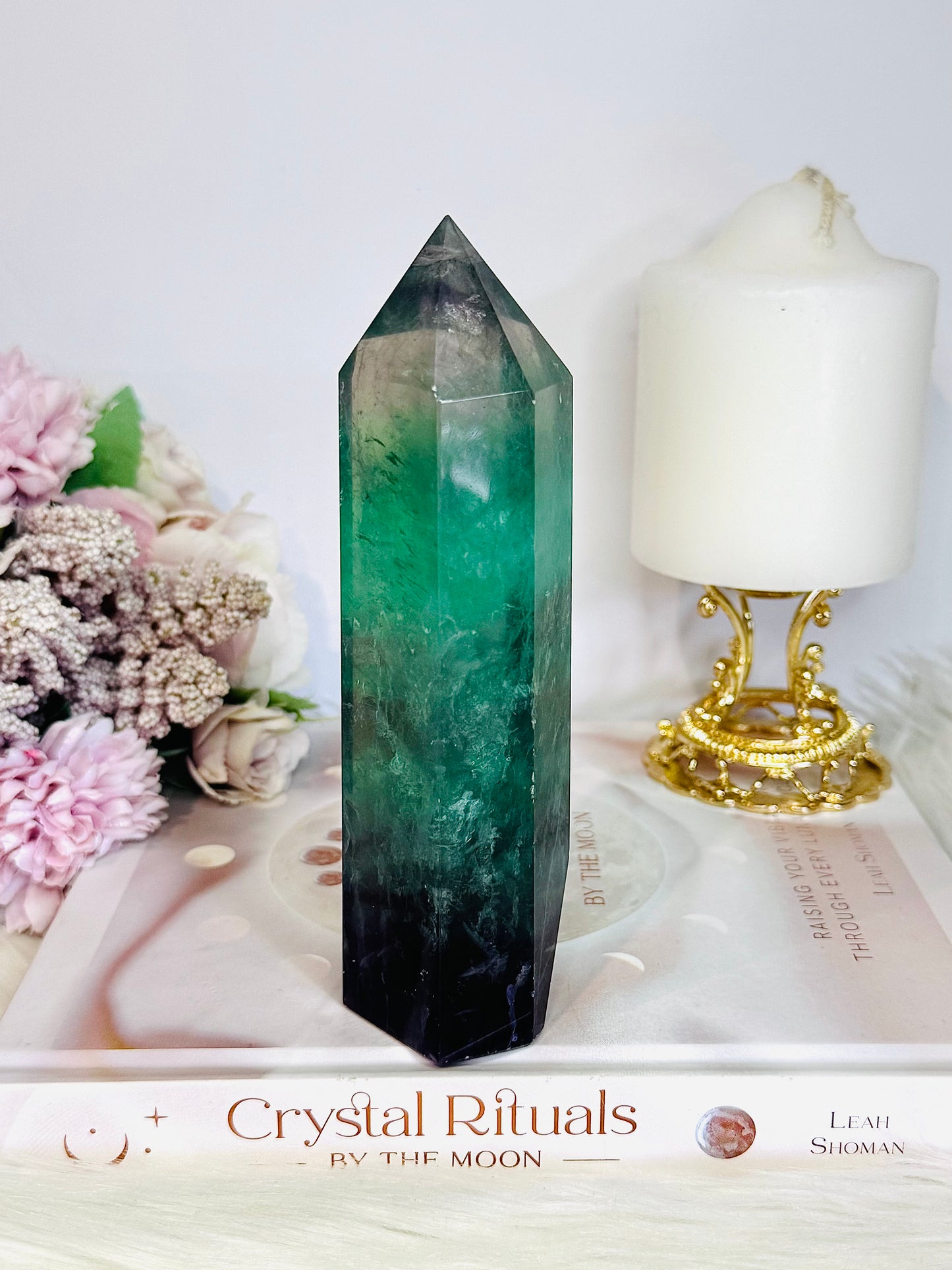 Incredibly Gorgeous Chunky Large Fluorite Tower 16cm