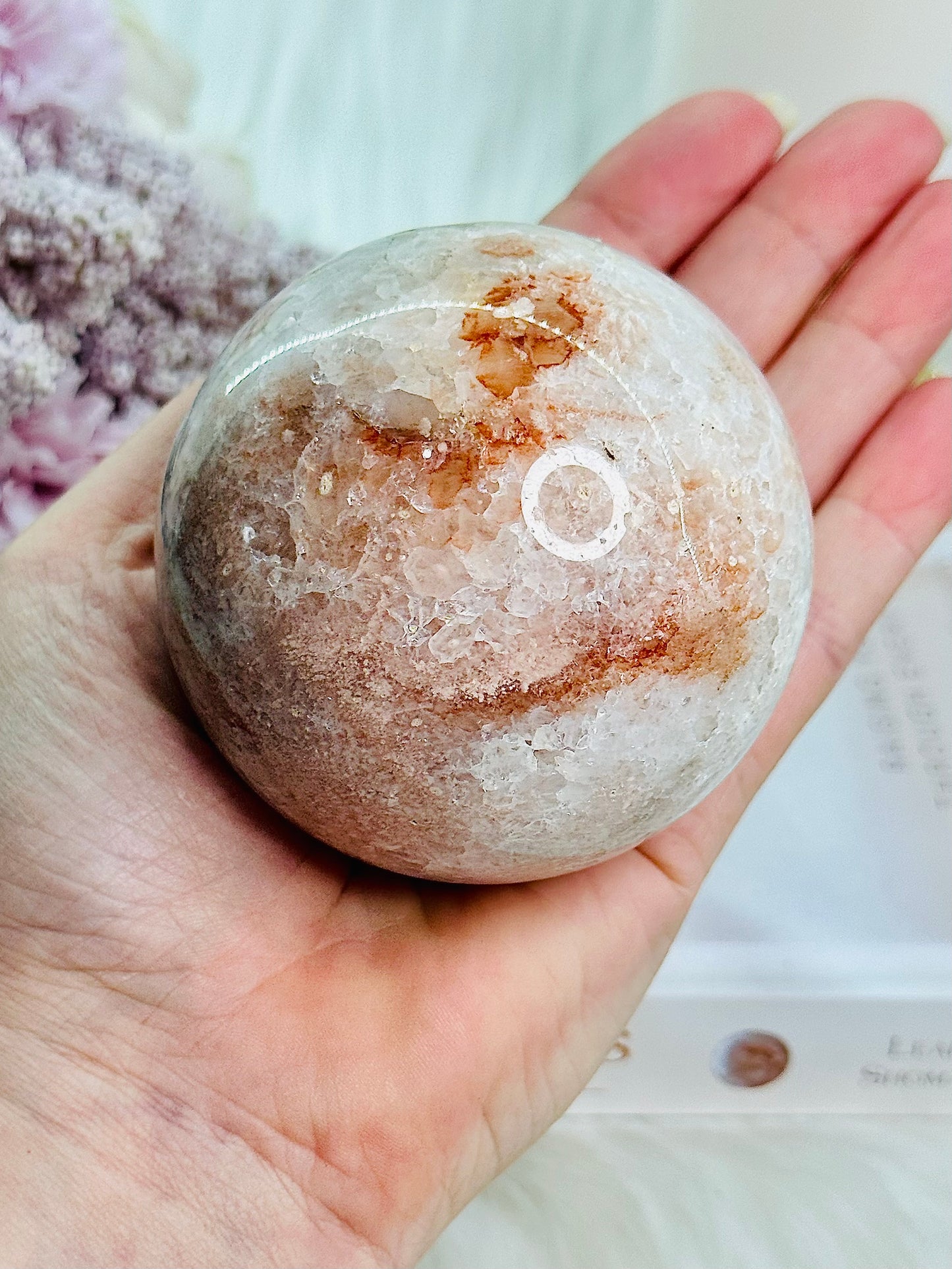 Soothe & Calm The Mind ~ Absolutely Stunning Large 520gram Druzy Pink Amethyst Sphere on Stand (Glass stand in pic is display only)