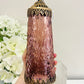 Glass Large Lantern Led Tower Pink Punch 27cm