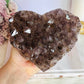 Magnificent 15cm Wide Amethyst Cluster Carved Heart On Custom Stand