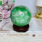 Large Green Fluorite Sphere Full of Rainbows 777g