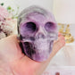 Large Purple Lepidolite Carved Skull 10cm 681grams