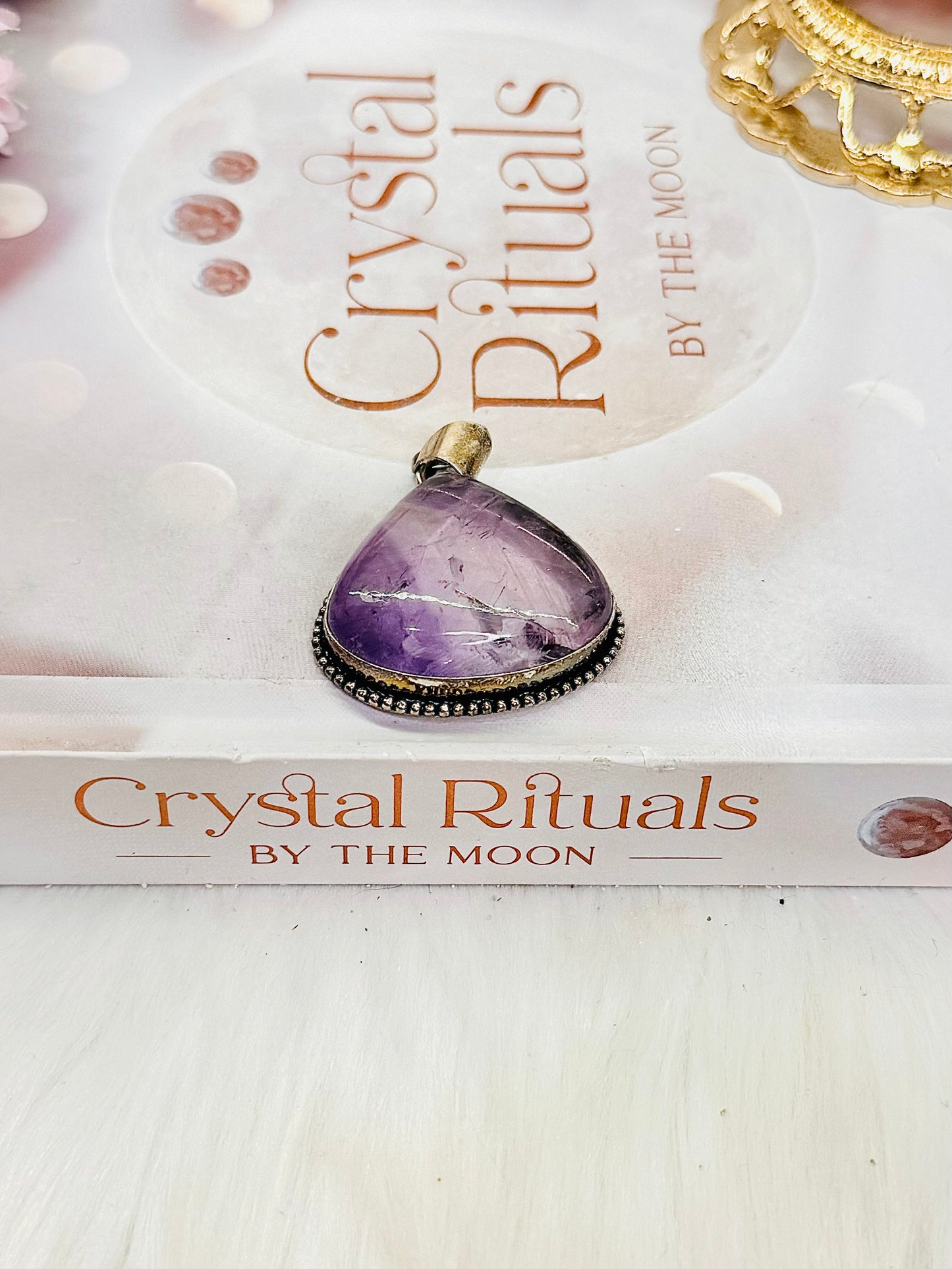 Beautiful Large Amethyst Pendant In Gift Bag