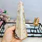 Pink Amethyst Gift Set ~ Black Mirror Tray 26cm, Large Pink Amethyst Obelisk Tower, Pink Amethyst Geode on Stand & Pink Amethyst Druzy Cube