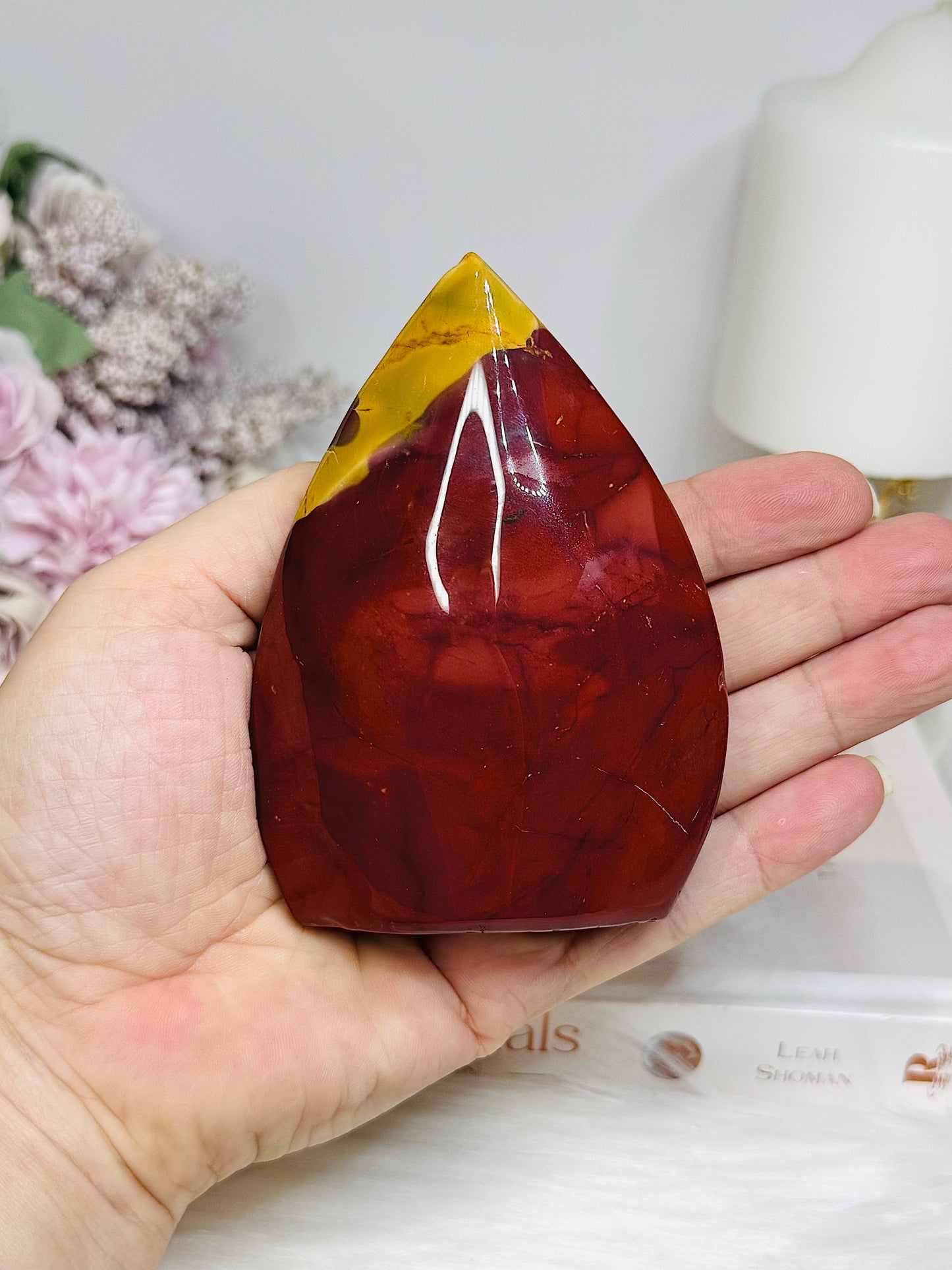 Mookaite Jasper Carved Flame 9.5cm