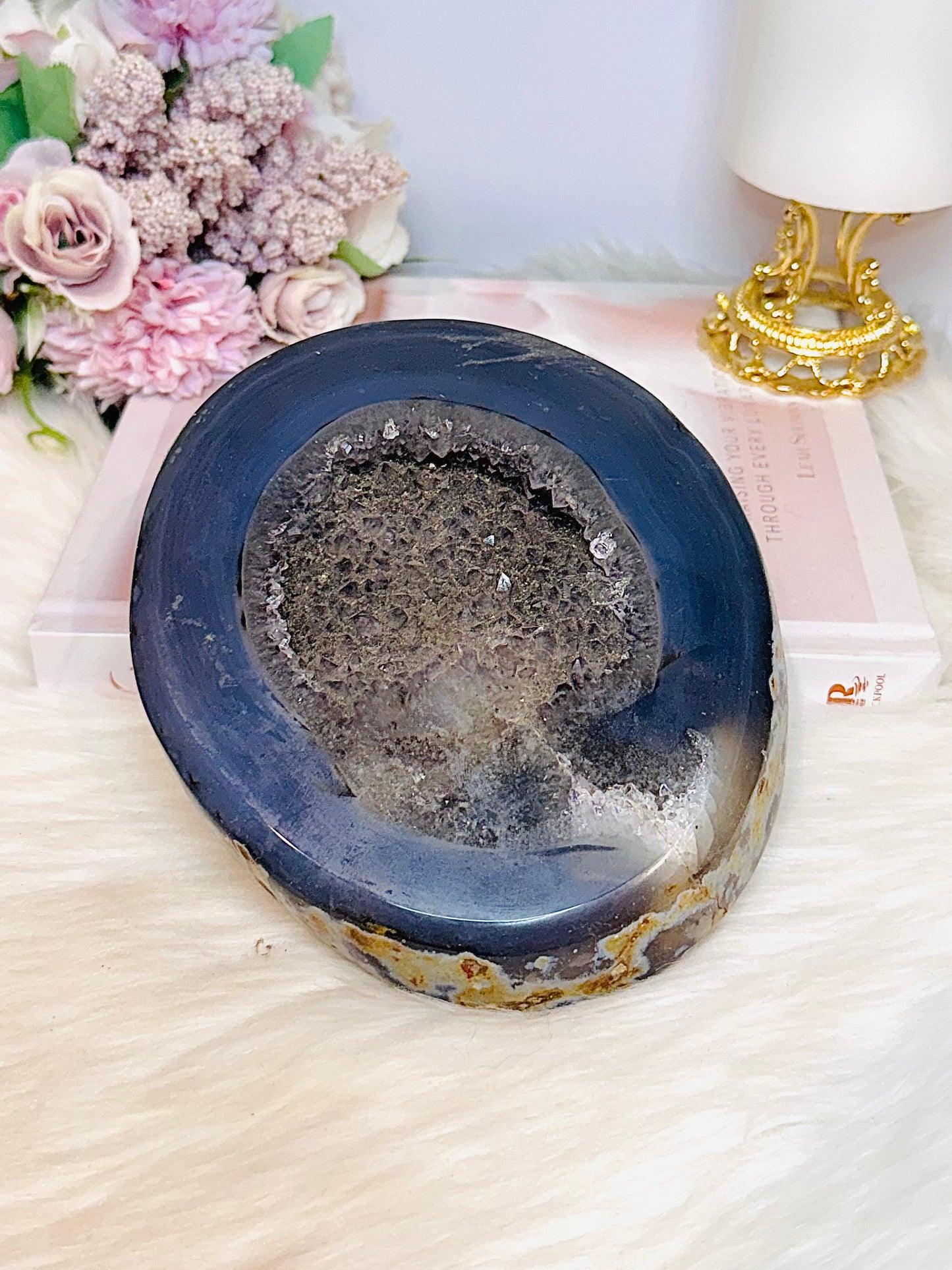 Large Druzy Agate Chunky Slab 1.45KG 15cm