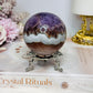 Large Crazy Lace Agate Sphere on Stand 378g