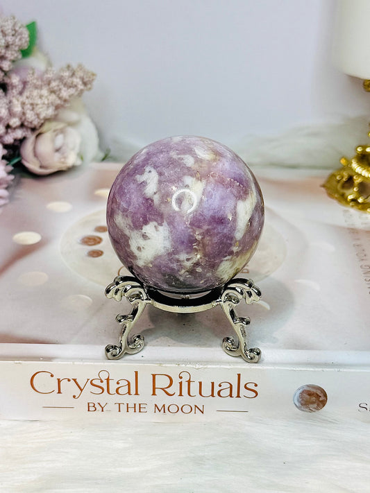 Pink Tourmaline Sphere on Stand 206g
