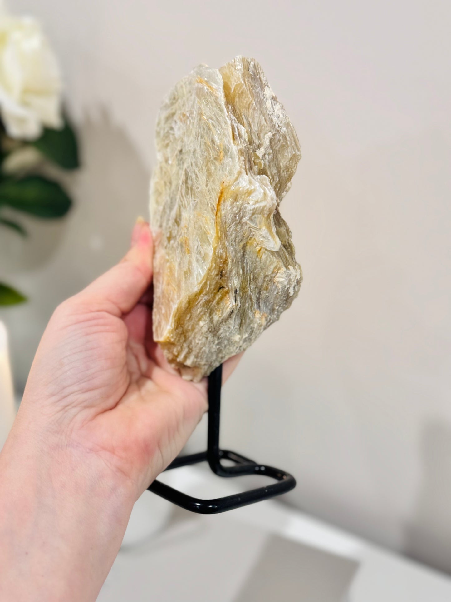 Large Natural Gold Mica Specimen On Stand 20cm 545grams