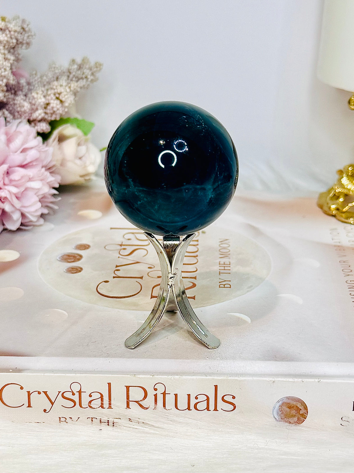Rare Blue Fluorite Sphere on Stand 142g